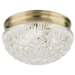 Westinghouse 5.5 In. H X 9.5 In. W X 9.5 In. L Antique Brass Ceiling Fixture