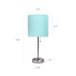 LimeLights 19.5 In. Brushed Steel Aqua Table Lamp With Charging Outlet 7 LimeLights 19.5 In. Brushed Steel Aqua Table Lamp With Charging Outlet -Lightify Store 7c99a7c4 ebc6 4a48 82e7 3ab1b5cab62a