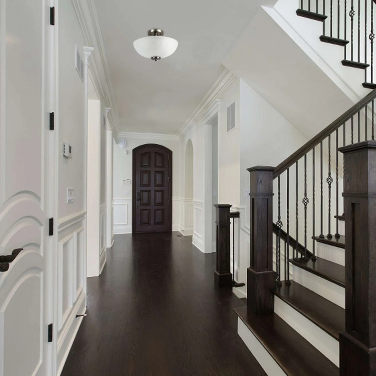 Globe Electric Hudson 8.25 In. H X 13 In. W X 13 In. L Brushed Nickel Ceiling Light 5 Globe Electric Hudson 8.25 In. H X 13 In. W X 13 In. L Brushed Nickel Ceiling Light - Image 5