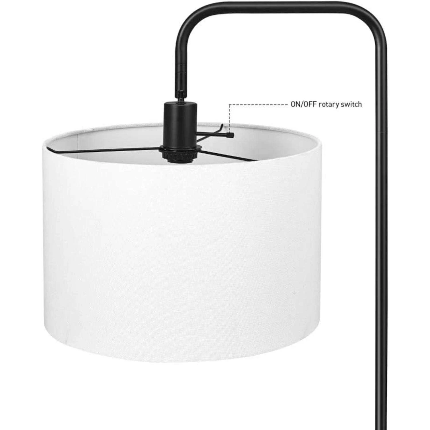 Globe Electric Barden 58 In. Matte Black/White Floor Lamp 2 Globe Electric Barden 58 In. Matte Black/White Floor Lamp - Image 2