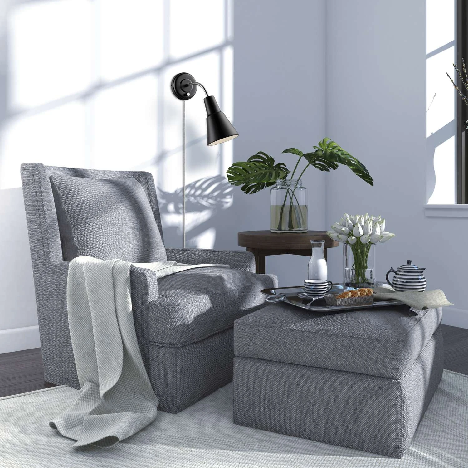 Globe Electric Ramezay 1-Light Matte Black Modern Wall Sconce 7 Globe Electric Ramezay 1-Light Matte Black Modern Wall Sconce - Image 7