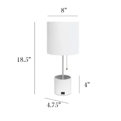 Simple Designs 18.5 In. White Organizer Desk Lamp With USB Port -Lightify Store 9120a24d f155 4462 9c3c f11bc1b29b84