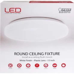 Feit LED 2.4 In. H X 13.2 In. W X 13.2 In. L Aluminum White LED Ceiling Light Fixture