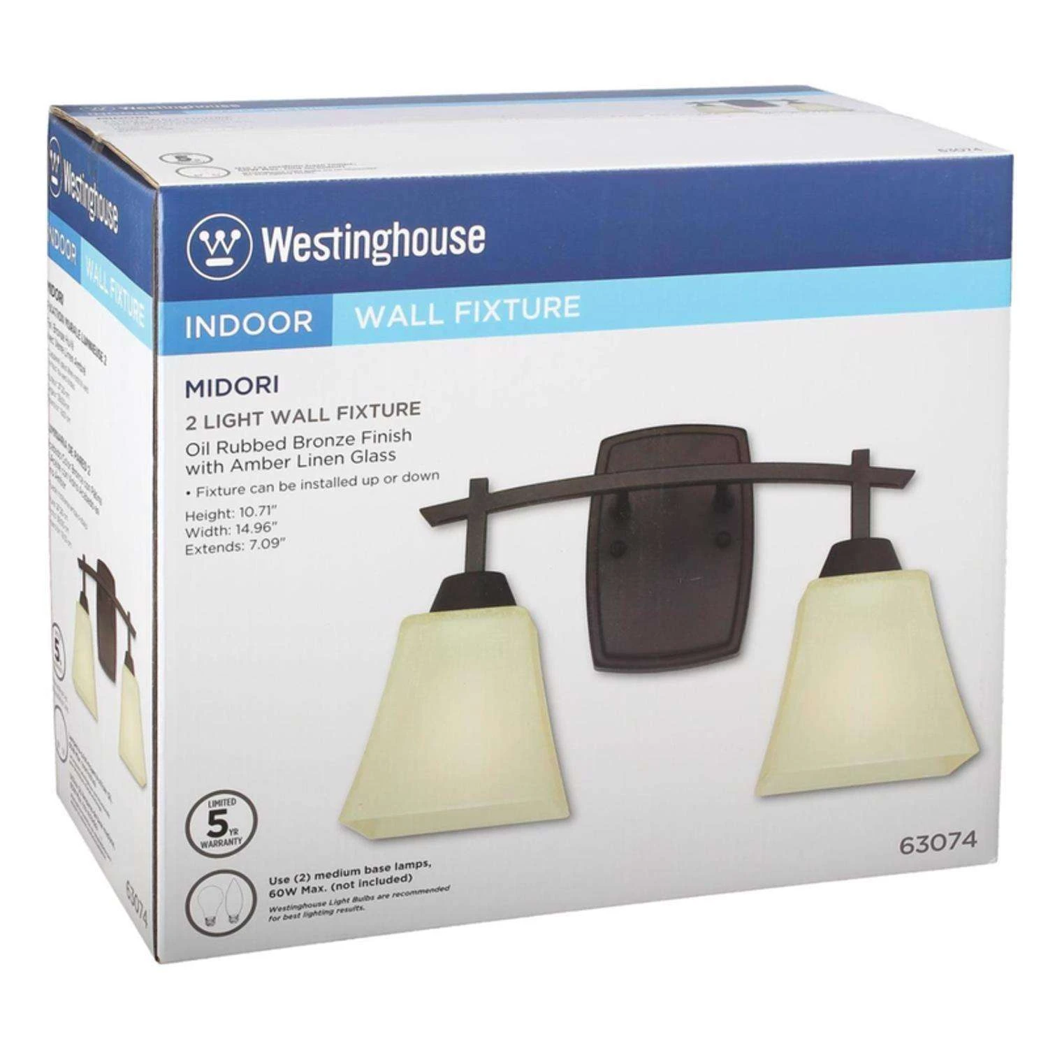 Westinghouse Midori 2-Light Oil Rubbed Bronze Wall Sconce 2 Westinghouse Midori 2-Light Oil Rubbed Bronze Wall Sconce - Image 2
