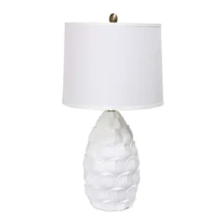 All The Rages Elegant Designs 27.25 In. White Table Lamp