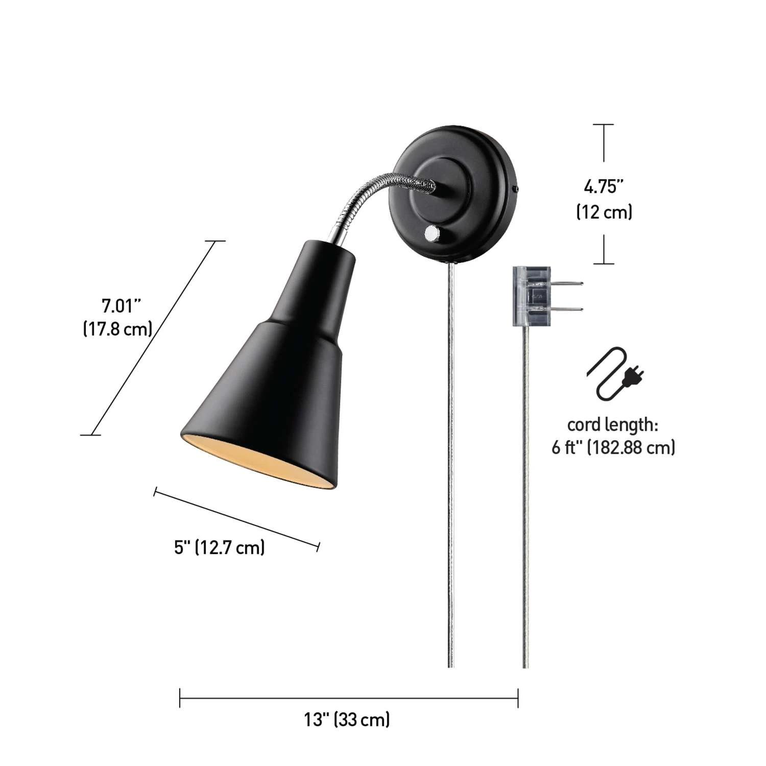 Globe Electric Ramezay 1-Light Matte Black Modern Wall Sconce 3 Globe Electric Ramezay 1-Light Matte Black Modern Wall Sconce - Image 3