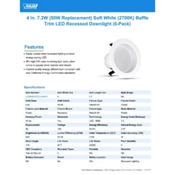Feit Enhance Soft White 4 In. W LED Dimmable Recessed Downlight 7.2 W -Lightify Store a704c562 b262 4372 b124 da2ebde1ea63