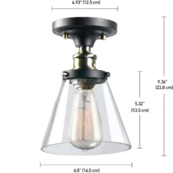 Globe Electric Jackson 9.36 In. H X 6.5 In. W X 6.5 In. L Antique Brass Bronze Ceiling Fixture -Lightify Store ab1ddb67 2afc 473d 82d0 f99cb9616cc0