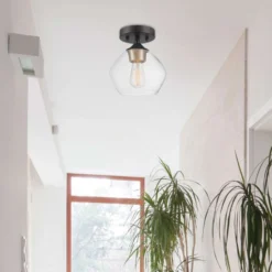 Globe Electric Harrow 9.1 In. H X 8 In. W X 8 In. L Matte Black Ceiling Light -Lightify Store ae372836 1994 4820 a428 9d39d2e61251