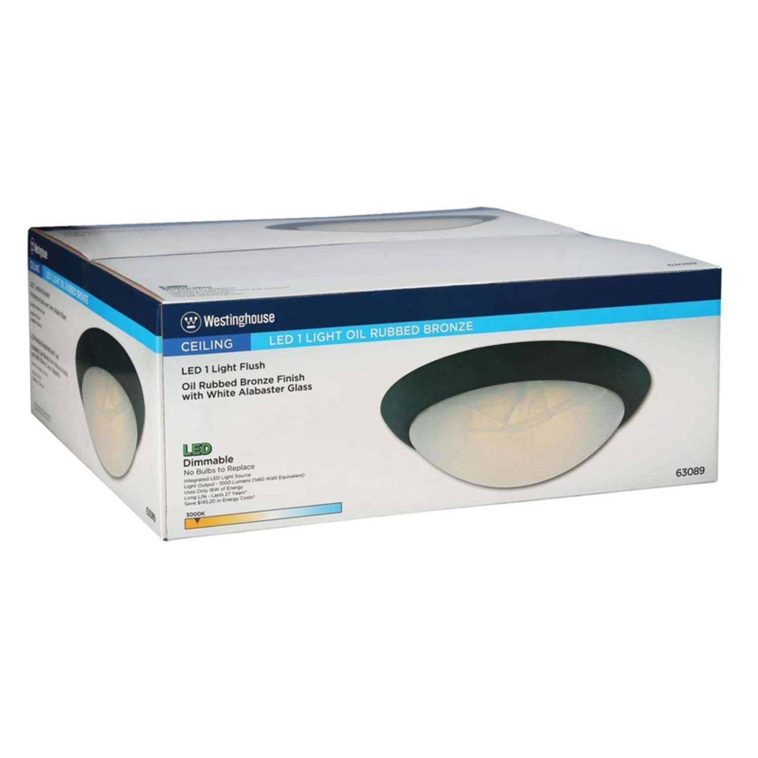 Westinghouse 3.5 In. H X 11 In. W X 11 In. L Oil Rubbed Bronze Ceiling Light 1 Westinghouse 3.5 In. H X 11 In. W X 11 In. L Oil Rubbed Bronze Ceiling Light