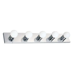 Design House Polished Chrome 5 Lights Vanity Light Surface