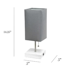 Simple Designs 14.25 In. Gray/White Stick Lamp With USB Port -Lightify Store b21c438b ab59 472f afe4 b3675d7074fc