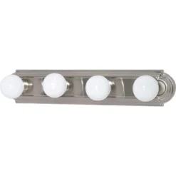 Nuvo Brushed Nickel Silver 4 Lights Incandescent Vanity Light Wall Mount