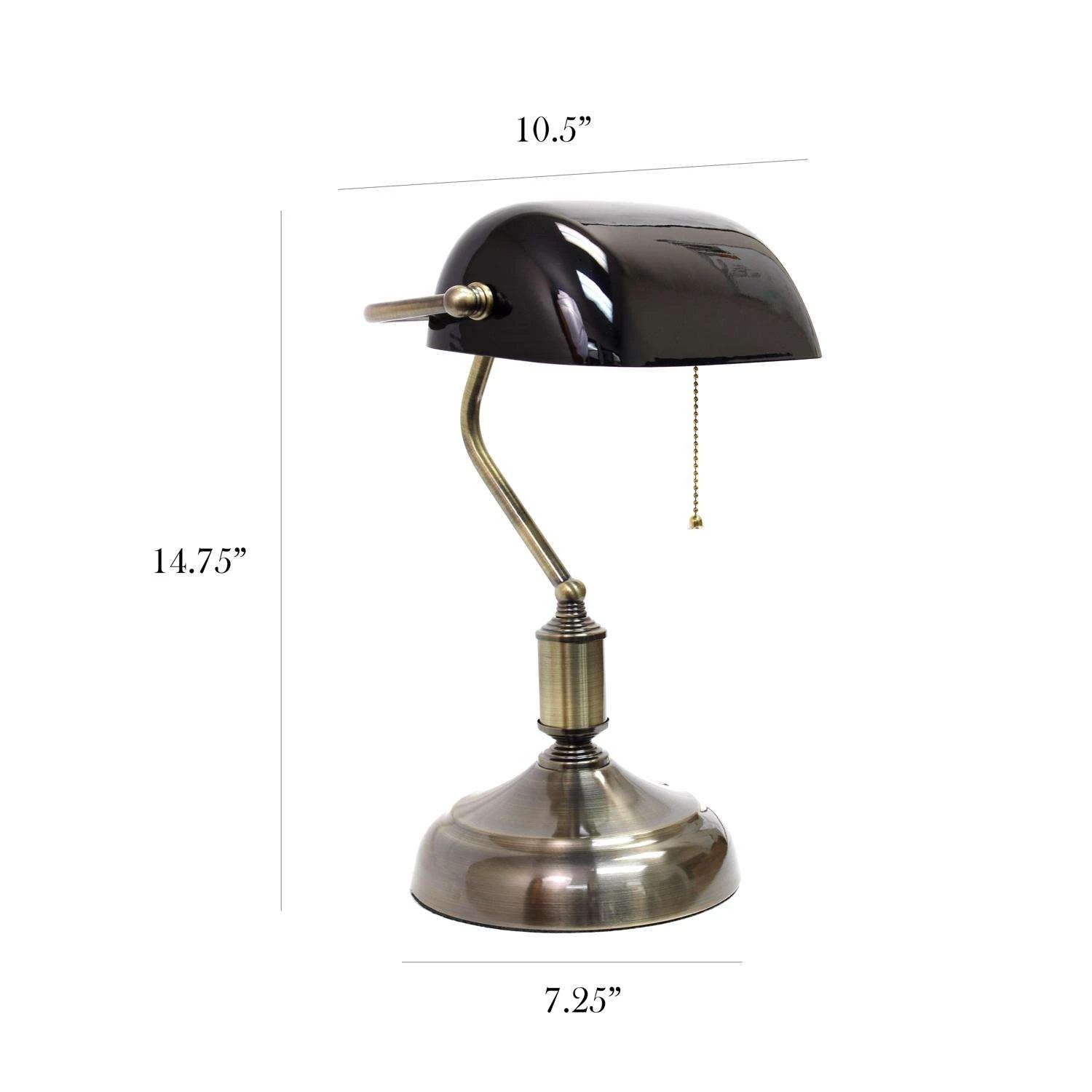 All The Rages Simple Designs 14.75 In. Antique Nickel Black Desk Lamp 3 All The Rages Simple Designs 14.75 In. Antique Nickel Black Desk Lamp - Image 3