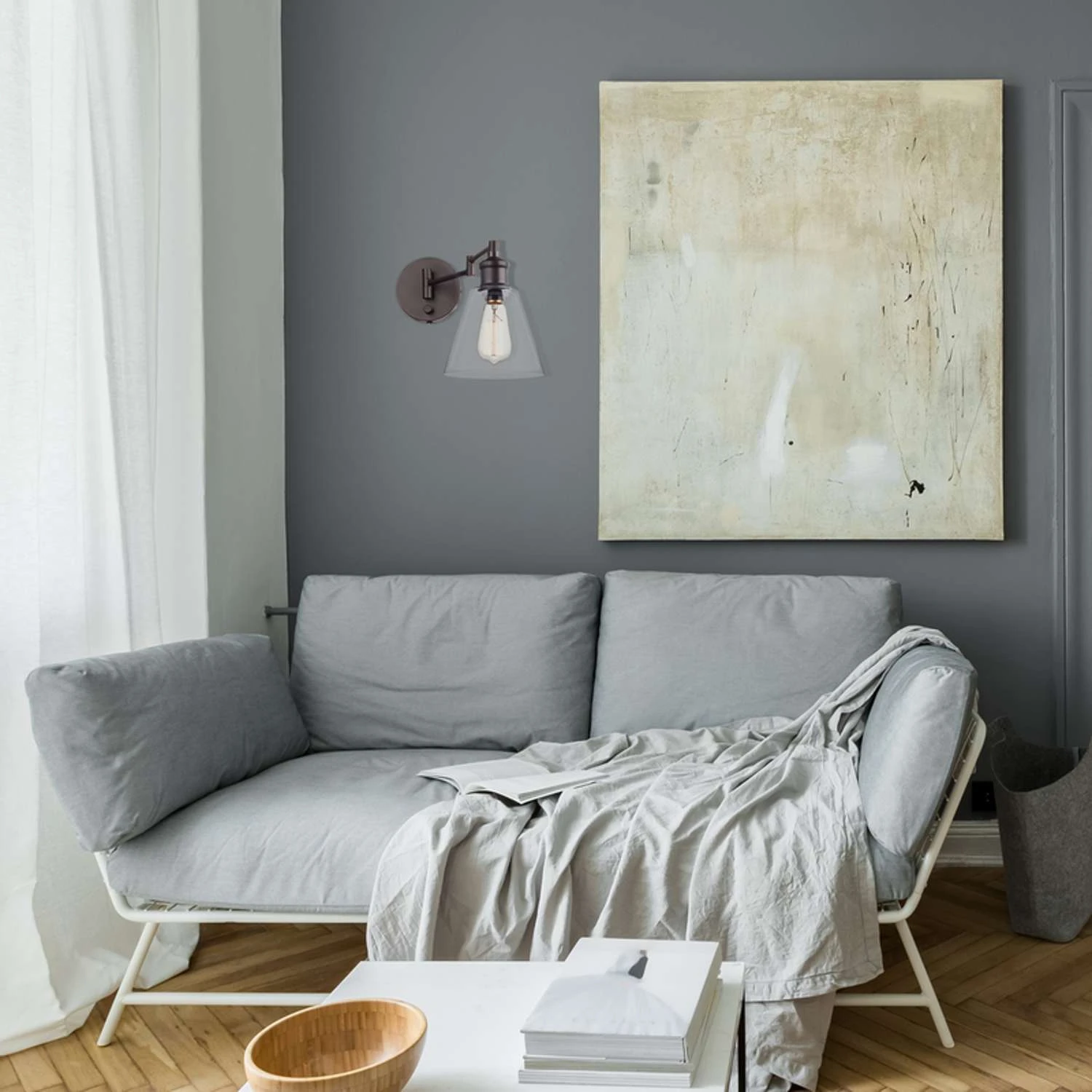 Globe Electric Leclair 1-Light Oil Rubbed Bronze Vintage Wall Sconce 6 Globe Electric Leclair 1-Light Oil Rubbed Bronze Vintage Wall Sconce - Image 6