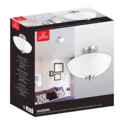 Globe Electric Hudson 8.25 In. H X 13 In. W X 13 In. L Brushed Nickel Ceiling Light 13 Globe Electric Hudson 8.25 In. H X 13 In. W X 13 In. L Brushed Nickel Ceiling Light -Lightify Store c4177eff f6d1 466f ba56 5908a70cc8a9
