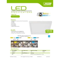 Feit LED Retrofits 1.1 In. H X 7.5 In. W X 1.3 In. L Frost White LED Flat Panel Light Fixture -Lightify Store c41e6c08 a1df 444a b3bd 581dc1a0af53