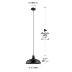 Globe Electric Barnyard Matte Black 1 Lights Pendant Light -Lightify Store c4729f59 7f18 4e93 99ca 4e804a152272