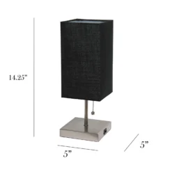 Simple Designs 14.25 In. Black/Silver Stick Lamp With USB Port -Lightify Store c5dfa1d9 7b06 48ac 989f a3dfadb9860e