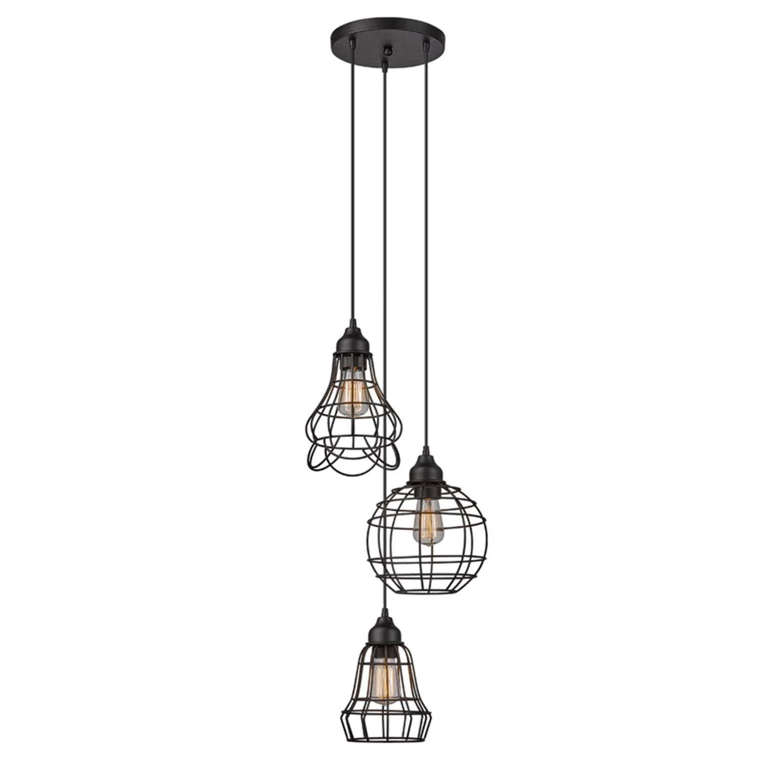Globe Electric Jorah Matte Brown 3 Lights Pendant Light 1 Globe Electric Jorah Matte Brown 3 Lights Pendant Light