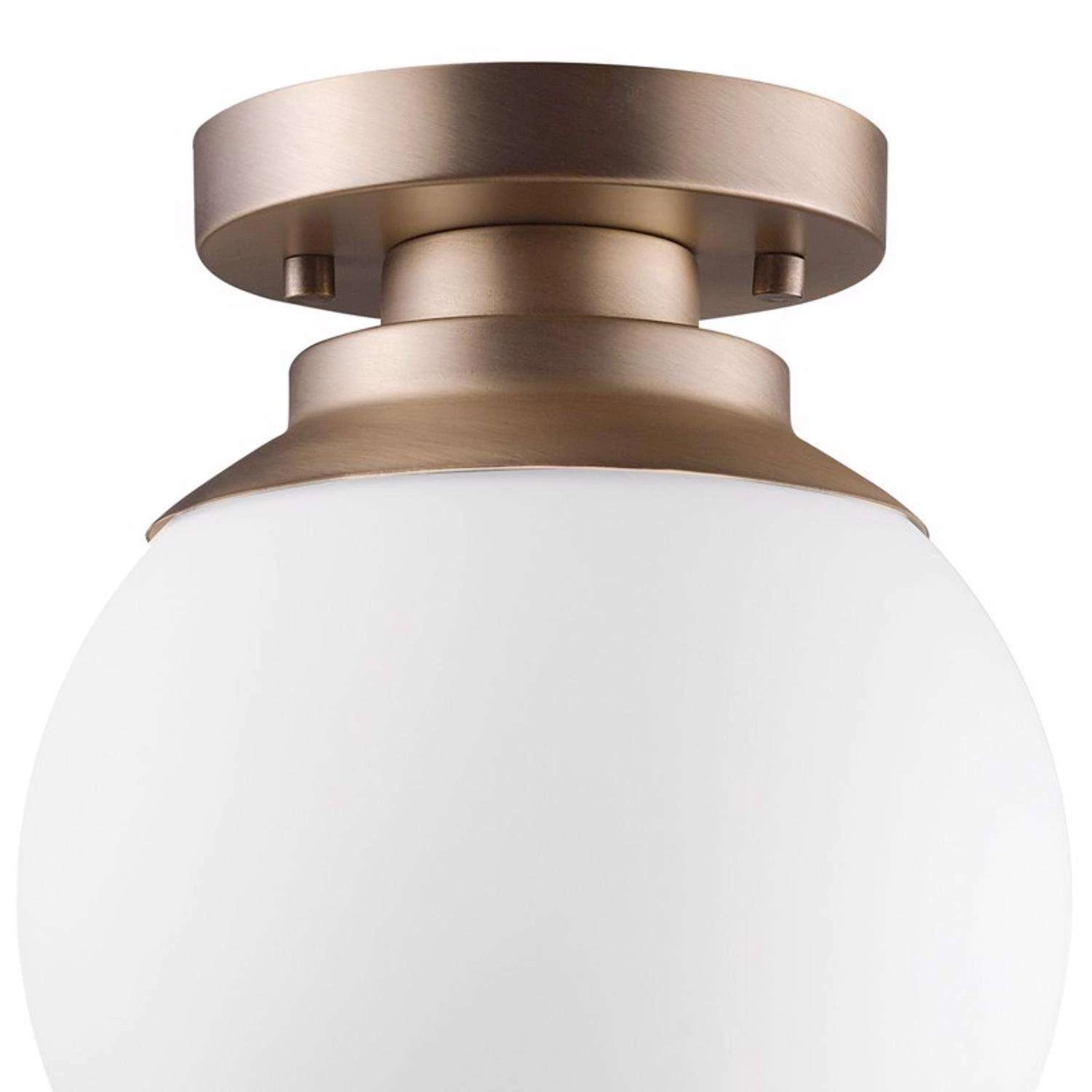 Globe Electric Portland 9.91 In. H X 8 In. W X 8 In. L Brass White Ceiling Light 2 Globe Electric Portland 9.91 In. H X 8 In. W X 8 In. L Brass White Ceiling Light - Image 2