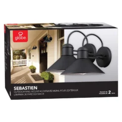 Globe Electric Sebastien 1-Light Matte Black Wall Sconce -Lightify Store cf69ee51 0d55 469e b5c3 bfe125a97e39