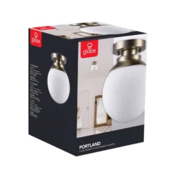 Globe Electric Portland 9.91 In. H X 8 In. W X 8 In. L Brass White Ceiling Light 15 Globe Electric Portland 9.91 In. H X 8 In. W X 8 In. L Brass White Ceiling Light -Lightify Store d24a7d5d c7b5 4d38 a2a9 a20ed3099f33