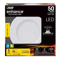 Feit Enhance Frost White 4 In. W LED Canless Recessed Downlight Kit 10 W