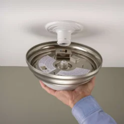 ETI 4.8 In. H X 9 In. W X 9 In. L Brushed Nickel White LED Ceiling Spin Light -Lightify Store d82a0e30 7f20 495c 9d3c 9d8175ae2512