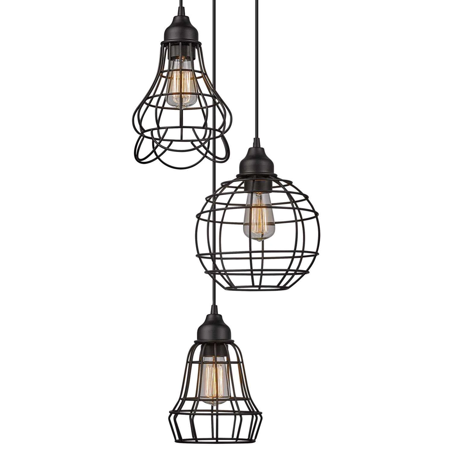 Globe Electric Jorah Matte Brown 3 Lights Pendant Light 2 Globe Electric Jorah Matte Brown 3 Lights Pendant Light - Image 2