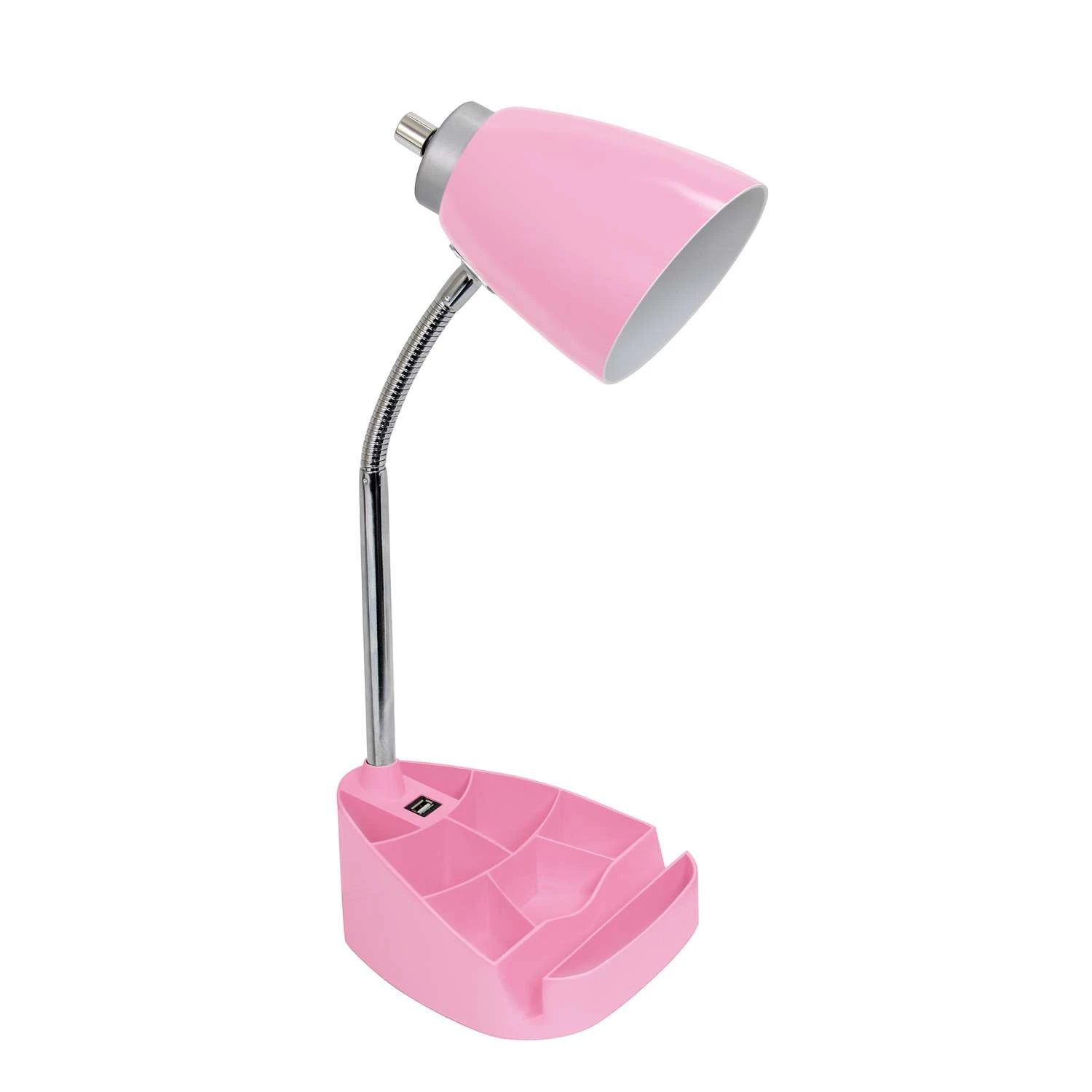 All The Rages LimeLights 18.5 In. Pink Organizer Desk Lamp With USB Port 1 All The Rages LimeLights 18.5 In. Pink Organizer Desk Lamp With USB Port