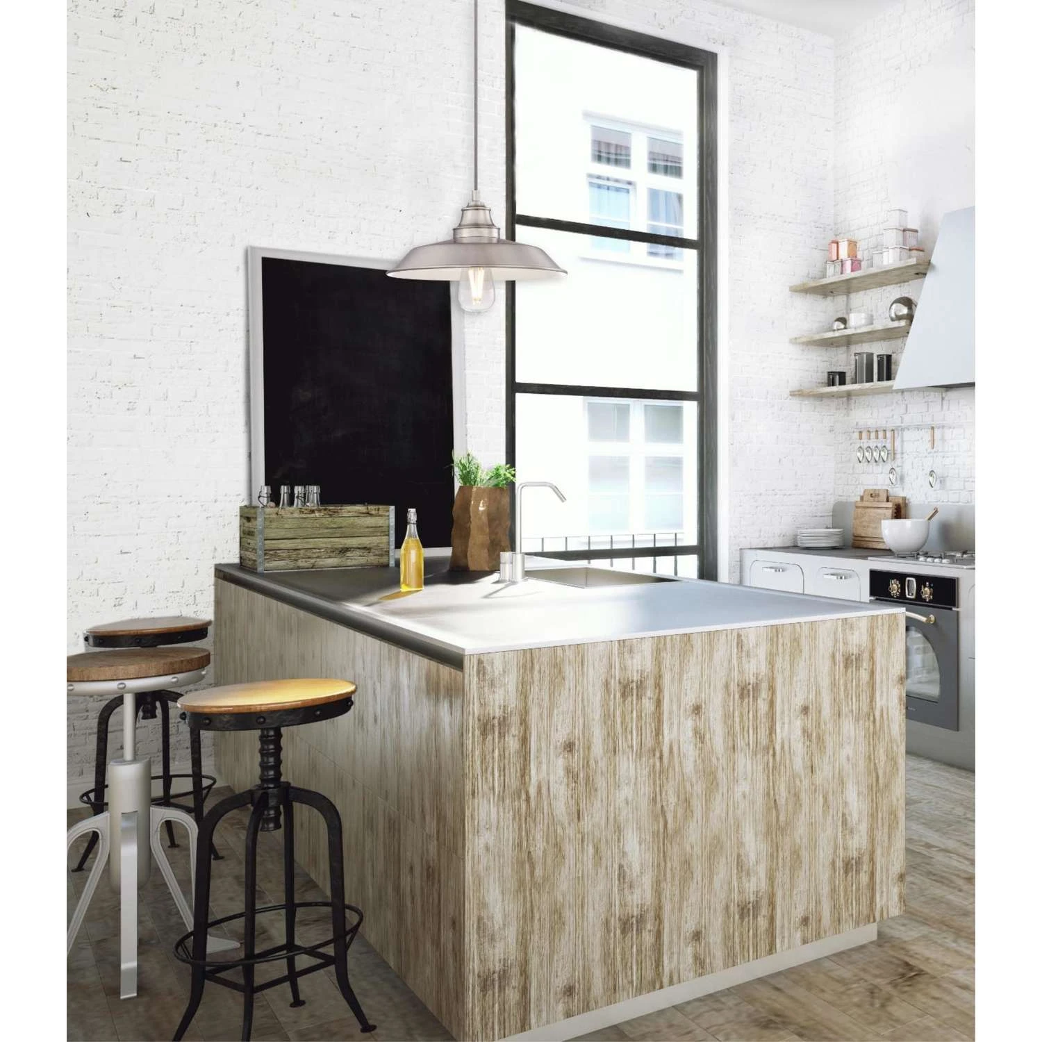 Westinghouse Iron Hill Brushed Nickel Metallic 1 Lights Pendant Light 2 Westinghouse Iron Hill Brushed Nickel Metallic 1 Lights Pendant Light - Image 2