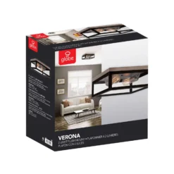 Globe Electric Verona 5.12 In. H X 13 In. W X 13 In. L Dark Bronze Ceiling Light 16 Globe Electric Verona 5.12 In. H X 13 In. W X 13 In. L Dark Bronze Ceiling Light -Lightify Store eca22884 45b9 4e04 b7a3 a2c66008c2e3