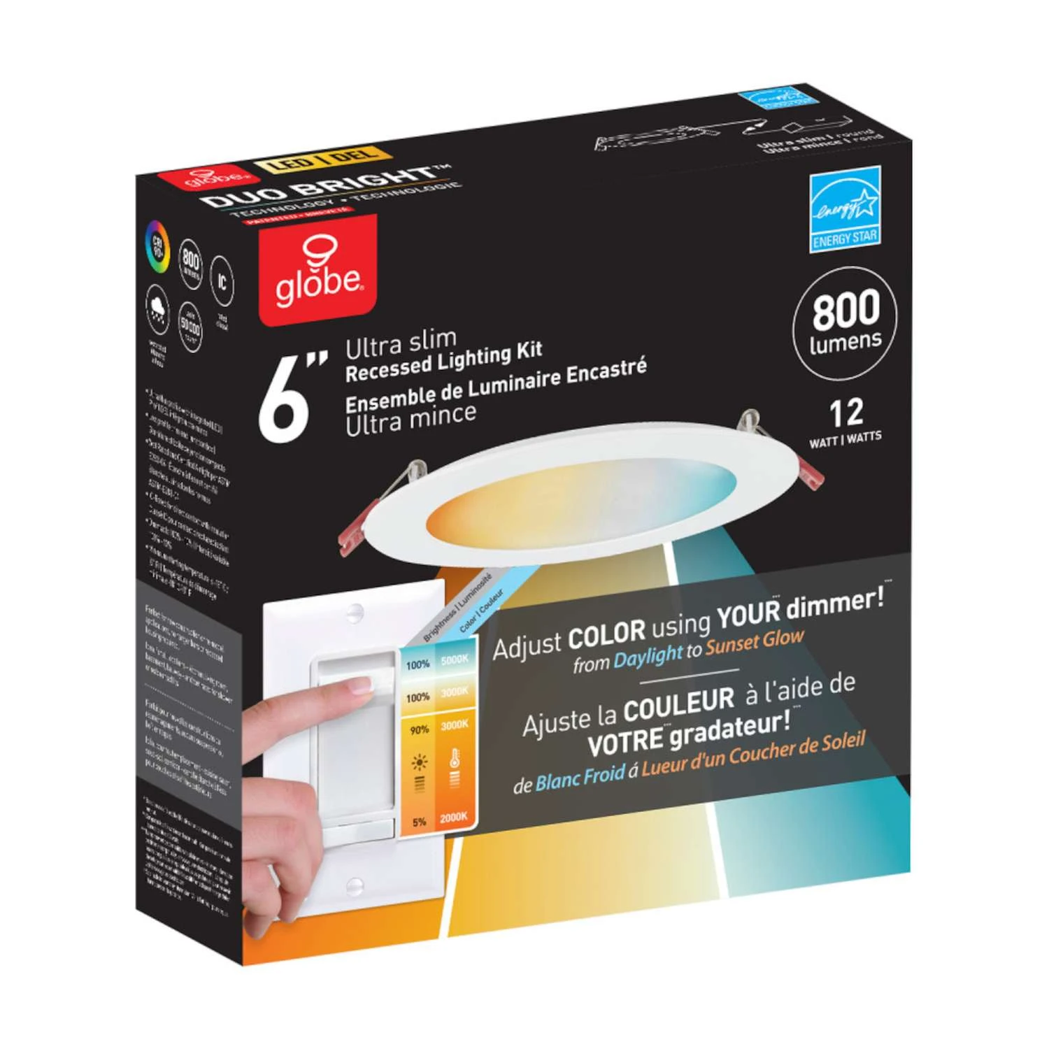 Globe Electric Ultra Slim Energy Star White 6 In. W Plastic LED Canless Recessed Downlight 12 W 9 Globe Electric Ultra Slim Energy Star White 6 In. W Plastic LED Canless Recessed Downlight 12 W - Image 9