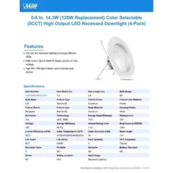 Feit Enhance White 7.5 In. W Aluminum LED Dimmable Recessed Downlight 14.3 W 16 Feit Enhance White 7.5 In. W Aluminum LED Dimmable Recessed Downlight 14.3 W -Lightify Store ed6dbe60 adac 438b 8f98 9589076a9834