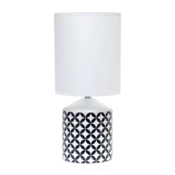 Simple Designs 18.5 In. Black/White Table Lamp