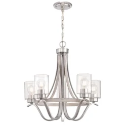 Westinghouse Barnwell Antique Ash And Brushed Nickel Silver 5 Lights Chandelier