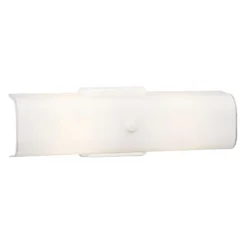 Design House White 2 Lights Bathroom Channel Fixture Surface