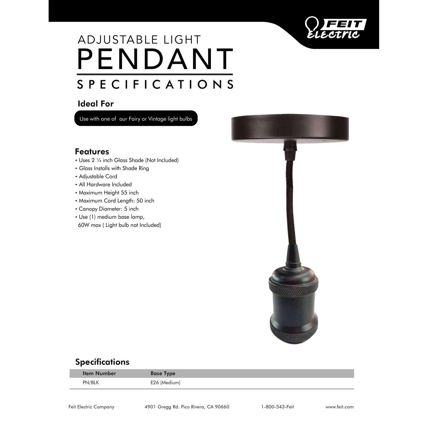 Feit Bronze Black 1 Lights Pendant Light 5 Feit Bronze Black 1 Lights Pendant Light - Image 5