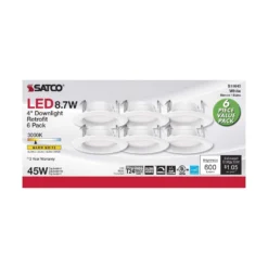 Satco Nuvo White 4 In. W Plastic LED Retrofit Recessed Lighting 8.7 W