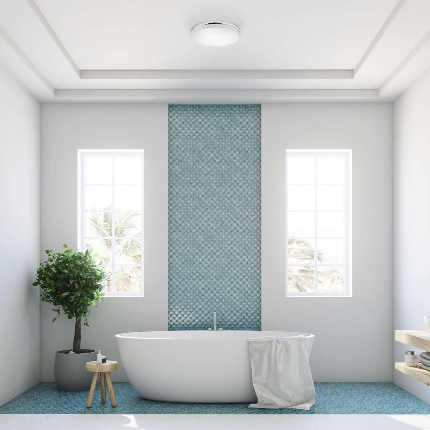 Globe Electric Ellington 2 In. H X 14 In. W X 14 In. L Chrome Ceiling Light 8 Globe Electric Ellington 2 In. H X 14 In. W X 14 In. L Chrome Ceiling Light - Image 8