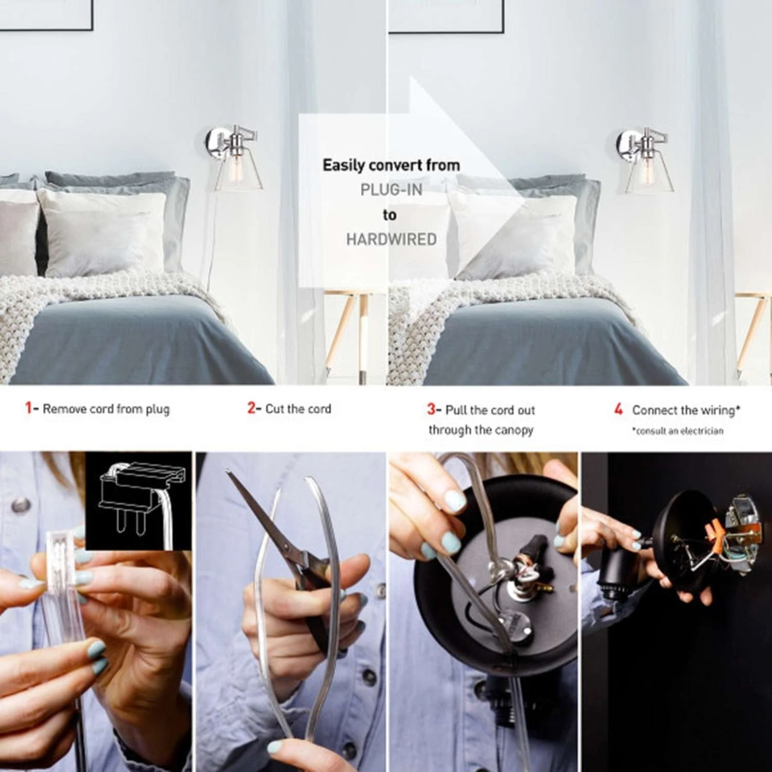 Globe Electric Parker 1-Light Chrome Clear Industrial Vintage Style Wall Sconce 4 Globe Electric Parker 1-Light Chrome Clear Industrial Vintage Style Wall Sconce - Image 4