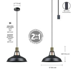 Globe Electric Robin 188.85 In. H X 12 In. W X 12 In. L Antique Brass Ceiling Light -Lightify Store f5179fb4 103b 4bde aa59 7ba2f5025942