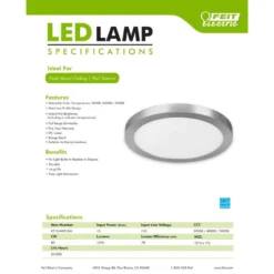 Feit EDGELIT 1.1 In. H X 13.1 In. W X 13.1 In. L Nickel White LED Flat Panel Light Fixture -Lightify Store f65324fc 2fa2 4412 8bc2 632b6d386b7c