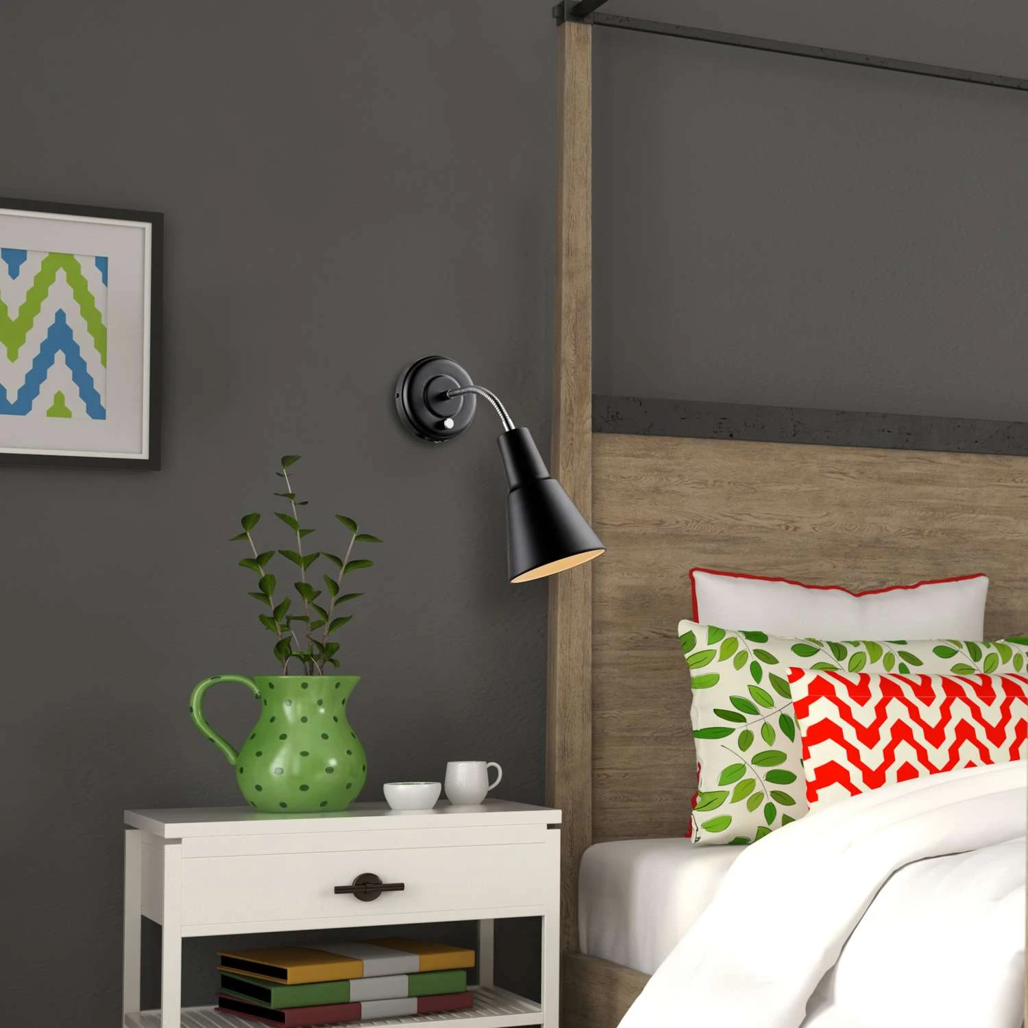 Globe Electric Ramezay 1-Light Matte Black Modern Wall Sconce 8 Globe Electric Ramezay 1-Light Matte Black Modern Wall Sconce - Image 8