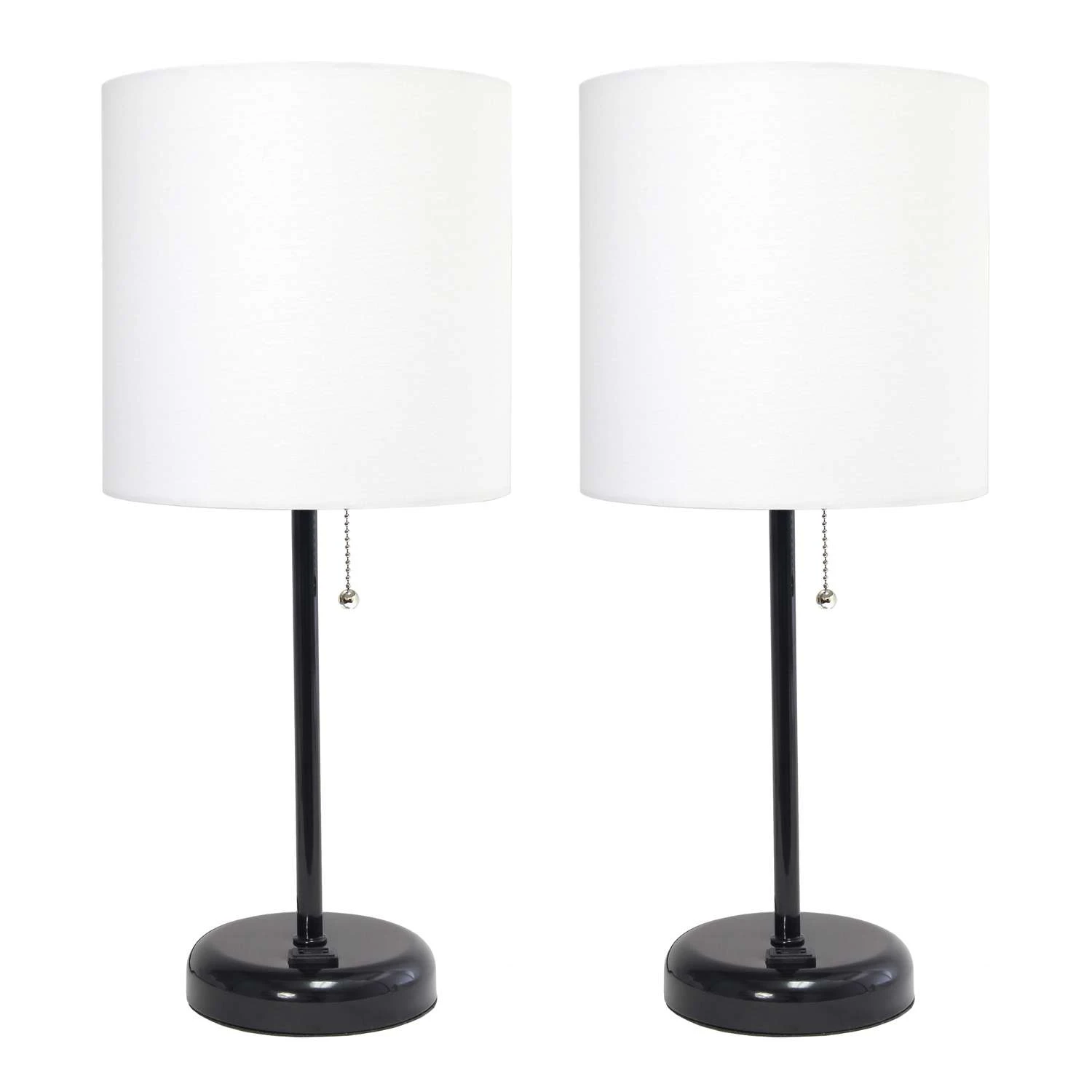 LimeLights 19.5 In. Matte White Table Lamp With Charging Outlet 1 LimeLights 19.5 In. Matte White Table Lamp With Charging Outlet