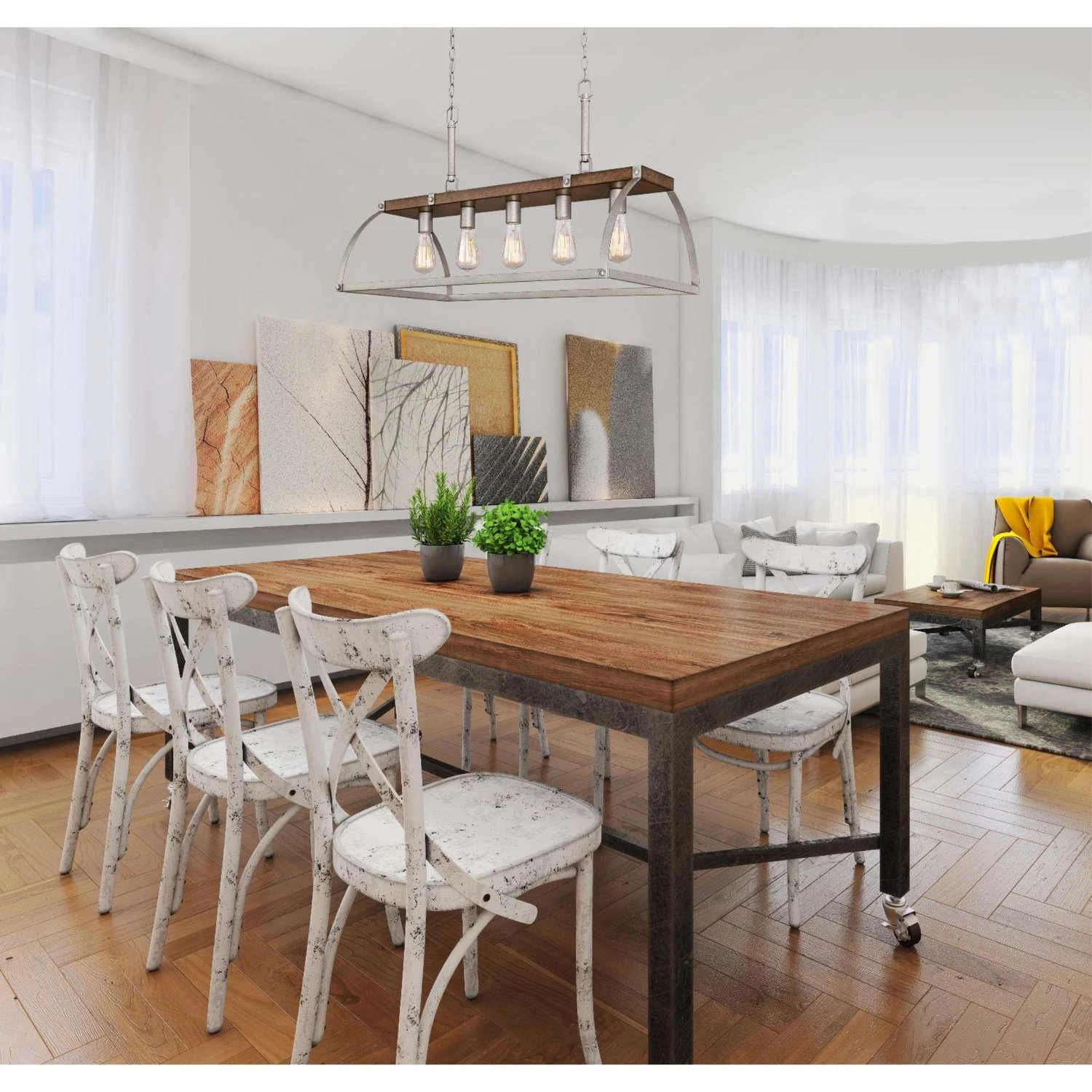 Westinghouse Oak Lane Barnwood Gray 5 Lights Chandelier 2 Westinghouse Oak Lane Barnwood Gray 5 Lights Chandelier - Image 2