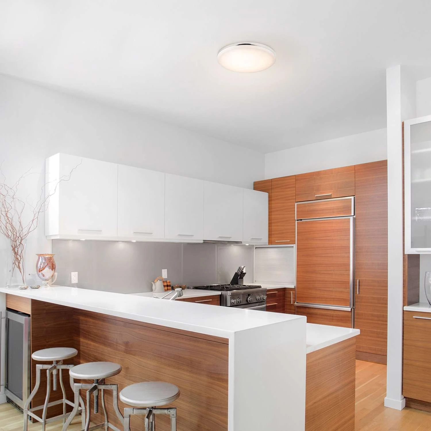 Globe Electric Ellington 2 In. H X 14 In. W X 14 In. L Chrome Ceiling Light 7 Globe Electric Ellington 2 In. H X 14 In. W X 14 In. L Chrome Ceiling Light - Image 7